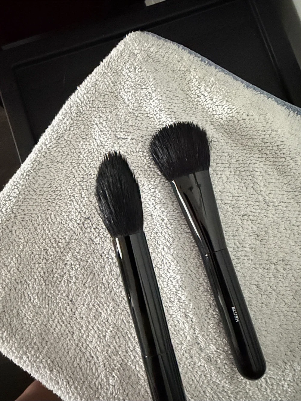 CHANEL Black Makeup Brushes- blush and powder
